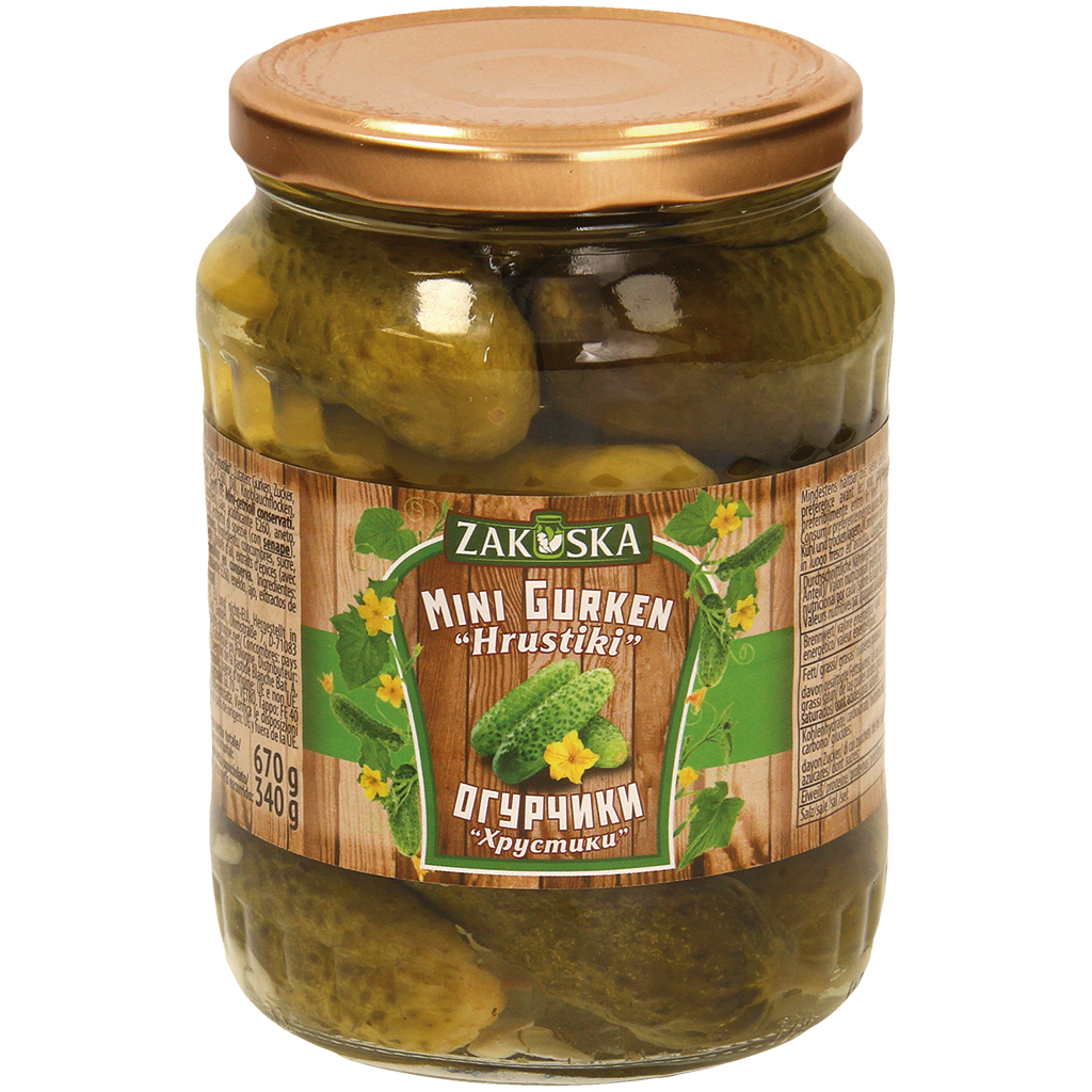 Eingelegte Mini-Gurken "Hrustiki", 720ML