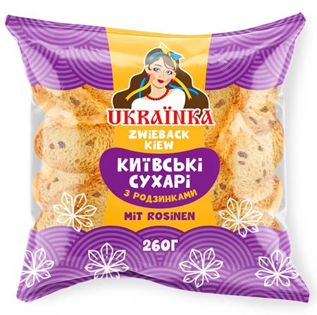 Ukrainka Zwieback Kiew mit Rosinen, 260G