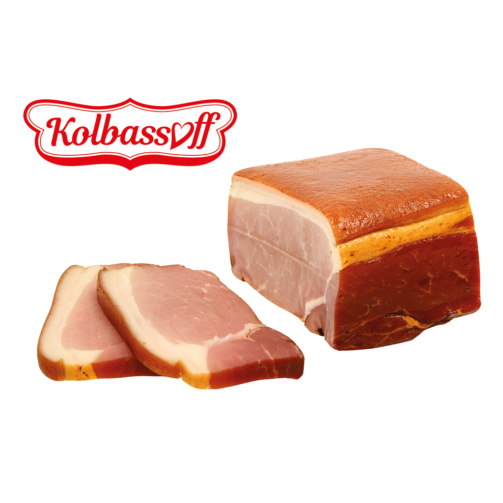 Schinkenspeck mit Schwarte geräuchert, 350G
