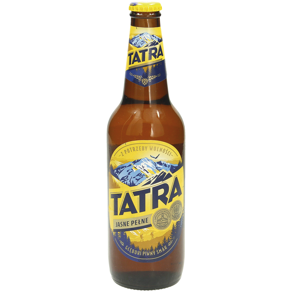 Piwo "Tatra" jasne 5,8%, butelka 0,5L.