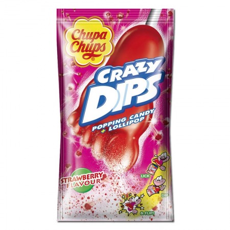 Chupa Chups „Crazy Dips“ + Lutscher ERDBEERE