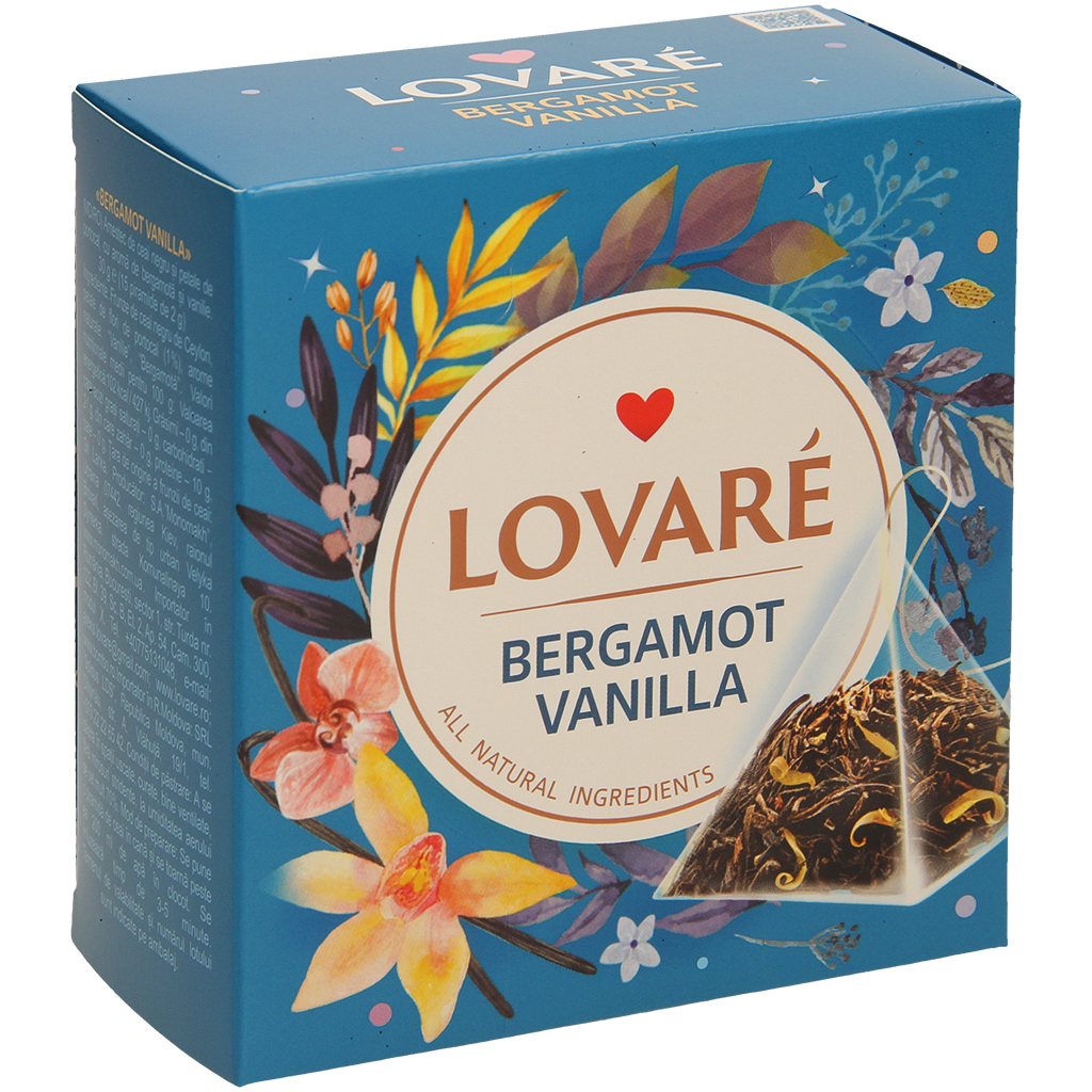 ЧАЙ LOVARE Бергамот/Ваніль у пірамідах, 30г
