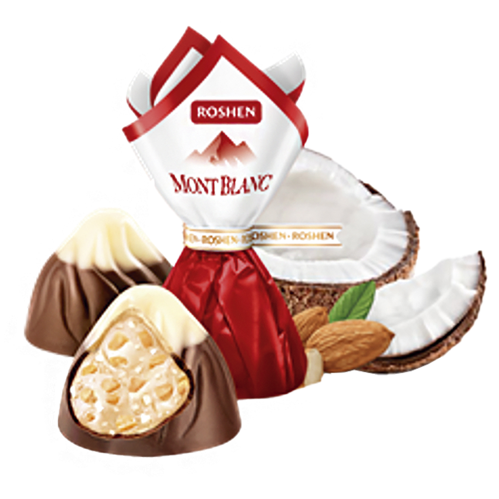 Конфеты Roshen "Mont Blanc" молочный шоколад/кокосовый крем, вес