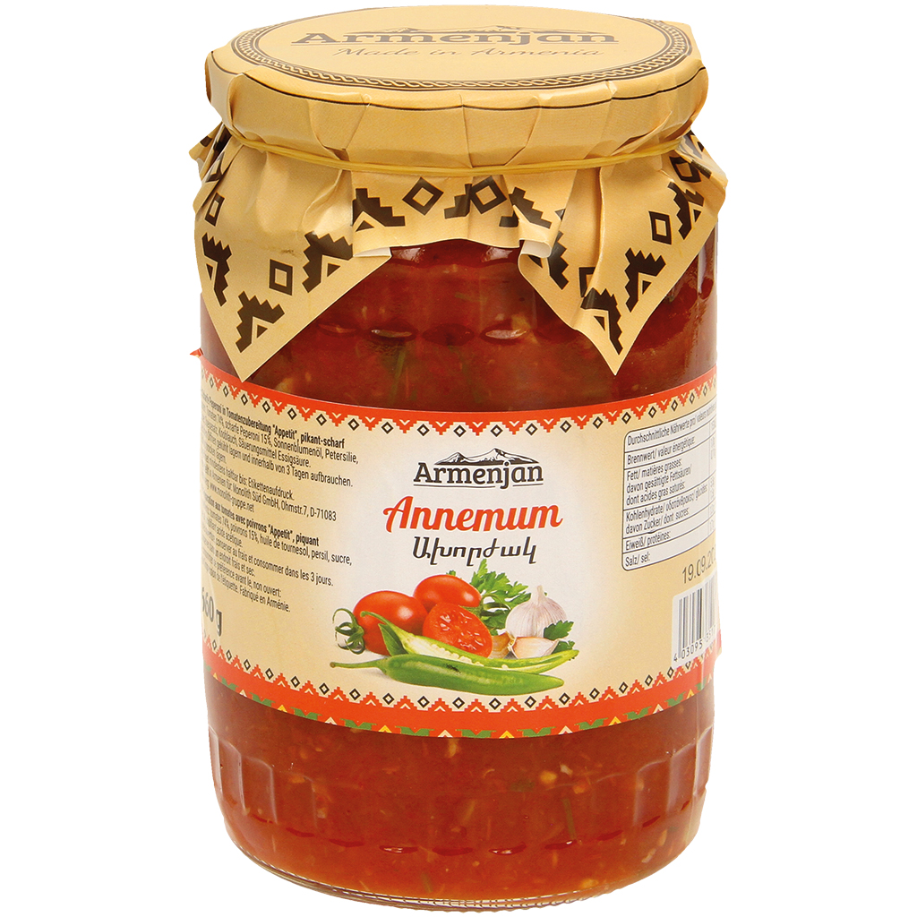 Scharfe Peperoni in Tomatenzubereitung Armenjan, 660G