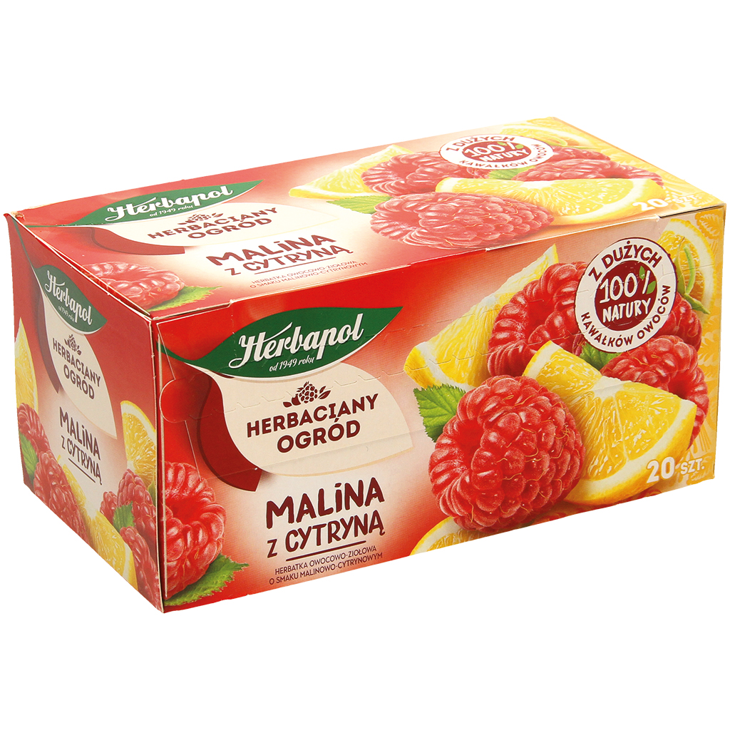 Herbapol Früchtetee mit Himbeeren und Zitronenschale, TB20 x 2,7G