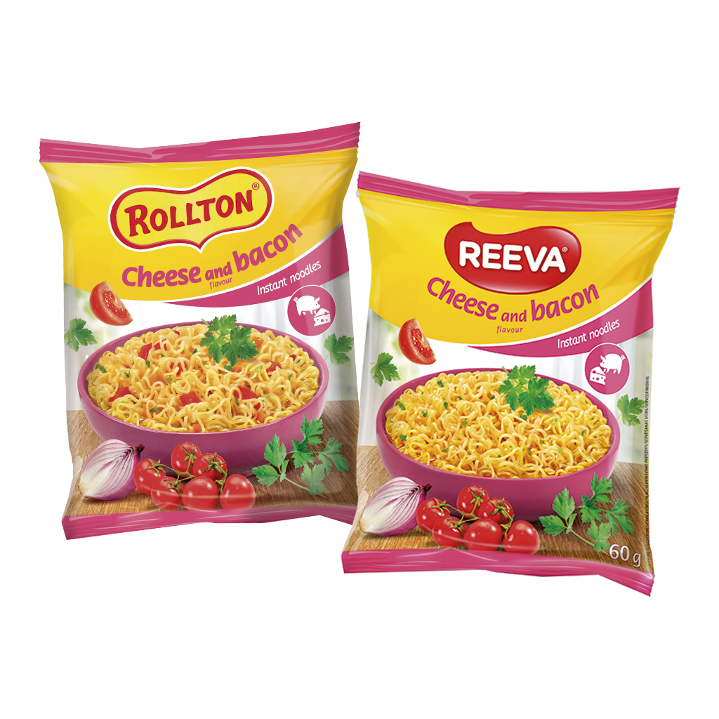 Reeva Instantnudelgericht mit Käse- und Bacongeschmack, 60G