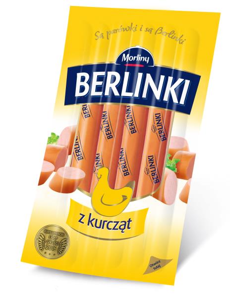 Geflügelwurst BERLINKI geräuchert gekocht, 250G